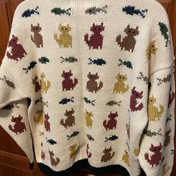 Sweaters Handmade Sweater Made In Peru Kitties Fish Xl Poshmark